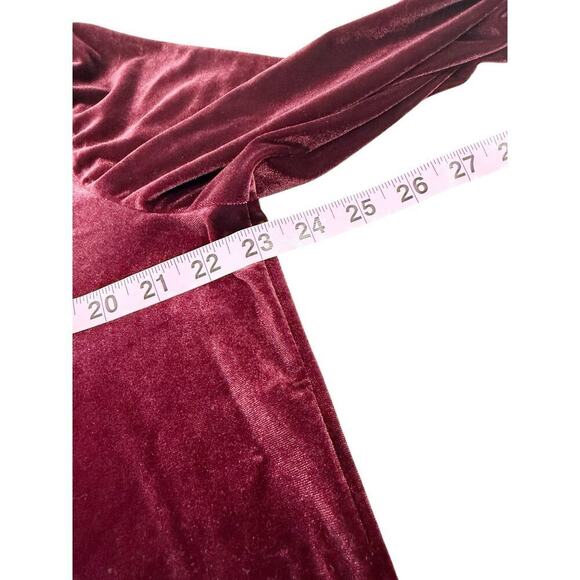 Susan Graver Red Burgundy Velvet Tunic Dress Womens XL - Picture 7 of 7